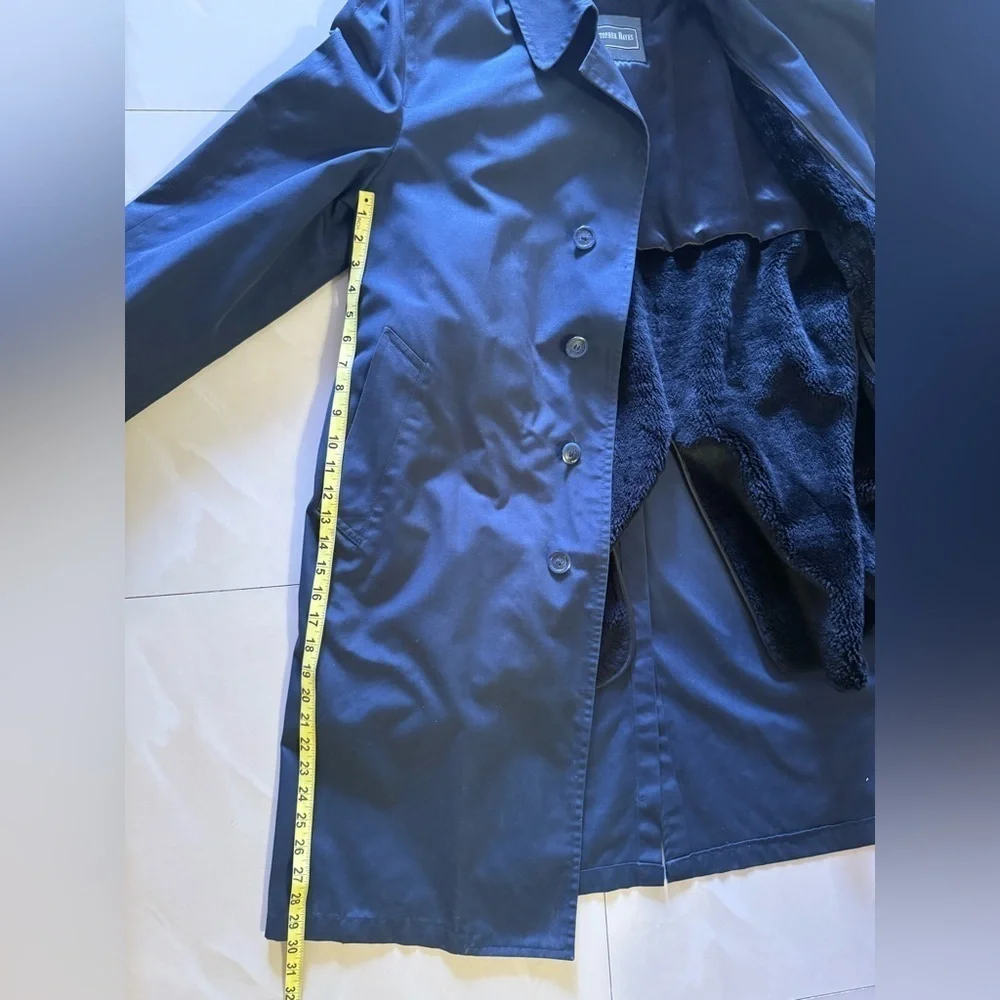 Christopher Hayes Mens Thin sulfate black Lining nylon polyester Trench Coat 42
